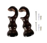 Confezione da 2 staffe per asta in legno, asta per tenda per baia e decorazione della casa, robusta tenda color legno