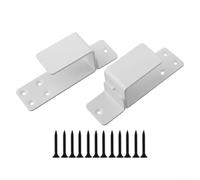 Confezione da 2 staffe per porte in legno da 2 x 4, staffa di sicurezza in acciaio resistente, per porte interne ed esterne, resistente alla ruggine, hardware di protezione domestica per (bianco)