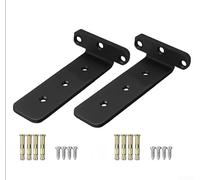 Confezione da 2 staffe triangolari da parete per librerie, mobili TV e divisori, in acciaio laminato a freddo, 10 cm, resistenti, salvaspazio, ad angolo retto (nero)