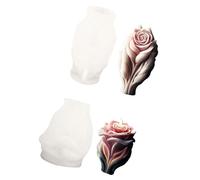 Confezione da 2 stampi a forma di cuore a forma di rosa, in silicone per uso alimentare, per progetti di vacanza