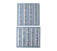 Confezione da 2 stampi decorativi in silicone per nail art, accessori a tema fiocco, per vari tipi di gioielli in silicone