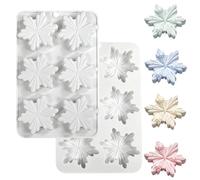 Confezione da 2 stampi in silicone a forma di fiocco di neve per cioccolato, caramelle, sapone, 12 cavità riutilizzabili, per realizzare caramelle gommose, gelatina, cubetti di ghiaccio, biscotti