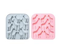Confezione da 2 stampi in silicone a tema giraffe, per cioccolato, cubetti di ghiaccio, torte, dessert, caramelle, sapone, topper per cupcake, gelatina, budino, cera da sciogliere