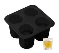 Confezione da 2 stampi in silicone per bicchierini da liquore per congelatore, con 4 cavità, cubetti di ghiaccio riutilizzabili per whisky, contiene 28,3 g ciascuno, stampo in silicone per ghiaccio da