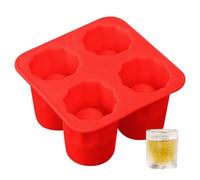 Confezione da 2 stampi in silicone per bicchierini da liquore per congelatore, con 4 cavità, cubetti di ghiaccio riutilizzabili per whisky, contiene 28,3 g ciascuno, 3,5 cm, stampo in silicone facile