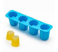 Confezione da 2 stampi in silicone per bicchierini da liquore, per congelatore, con 4 cavità, riutilizzabili, per cubetti di ghiaccio da 28,3 g ciascuno, 3,5 cm, in silicone, facili da rilasciare