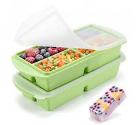 Confezione da 2 stampi in silicone per congelatore, 1 tazza/250 ml in silicone per congelatore con coperchio, contenitori per zuppe e congelatori, vassoi per conservare salsa di brodo da 250 ml/125 ml