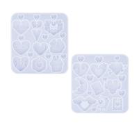 Confezione da 2 stampi in silicone per orecchini a forma di cuore, materiali morbidi e flessibili, per studi creativi e officine domestiche, stampi per resina