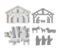 Confezione da 2 stampi per candele a forma di natività, stampi in silicone a forma di casa, per decorazioni da tavola, stampi per gesso per realizzare candele, artigianato per ornamenti in gesso,