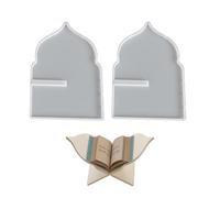 Confezione da 2 stampi riutilizzabili in silicone adatti per supporti da lettura in resina fatti a mano, supporti per ricette e ornamenti per la casa, stampo in silicone per libri