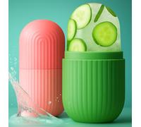 Confezione da 2 stampi riutilizzabili in silicone per massaggio viso, viso, bellezza, cura della pelle, per applicare ghiaccio per restringere i pori, anti rughe, ridurre il gonfiore e migliorare la