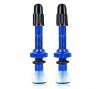Confezione da 2 steli per valvole Presta, design leggero, con dado di bloccaggio e base in gomma per una migliore tenuta (blu)