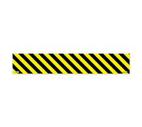 Confezione da 2 strisce adesive nere e gialle per pavimenti, autoadesive, protezione antivirus, misure di distanziamento sociale, 600 x 100 mm