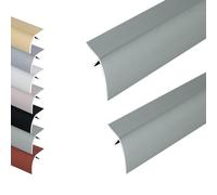 Confezione da 2 strisce autoadesive in alluminio, differenza di altezza di 1-2 cm, profilo per porte e soglie, grigio, 90 x 5 cm, soluzione durevole per pavimenti