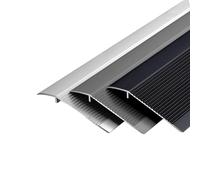 Confezione da 2 strisce di transizione in alluminio, altezza regolabile da 2 a 4 cm, profilo antiscivolo per soglia della porta per collegamento al pavimento senza soluzione di continuità e