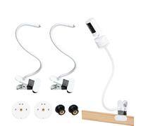 Confezione da 2 supporti flessibili a clip compatibili con Ring Pan-Tilt | Staffa a morsetto senza trapano per telecamera da interni Ring Indoor Cam Plus/Indoor 2nd Gen, braccio regolabile a collo di