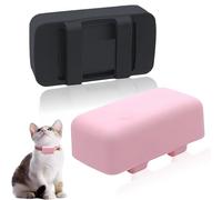 Confezione da 2 supporti in silicone compatibili con Tractive Cat Mini Tracker, accessori in gomma, custodia sicura e robusta per localizzatore GPS per collare di cani e animali domestici (nero, rosa)