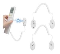 Confezione da 2 supporti magnetici per telecomando con corde a molla, presa sicura per telecomandi e piccoli oggetti, montaggio a parete con colla anti-perdita per casa e ufficio, colore bianco 43