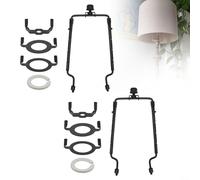 Confezione da 2 supporti per arpa per paralumi, adattatore per arpa, kit di supporto regolabile per paralumi da 17-25 cm, compatibile con prese E14 E26 E27 per paralumi domestici (nero)