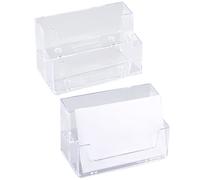 Confezione da 2 supporti per biglietti da visita, 2 ripiani in acrilico per display da scrivania per accessori da scrivania