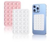 Confezione da 2 supporti universali a ventosa, per iPhone, Samsung e altro ancora, autoadesivi, antiscivolo, mani libere per selfie, video e navigatori in auto, con supporto per specchio per bagno