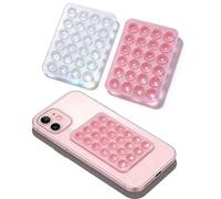 Confezione da 2 supporti universali a ventosa, per iPhone, Samsung e altro ancora, autoadesivi, antiscivolo, mani libere per selfie, video e navigatori in auto, con supporto per specchio per bagno