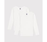 Petit Bateau - Lot de 2 Tee-Shirts Manches Longues Fille Bianco - Abbigliamento - Taglia 5A 5A Bianco