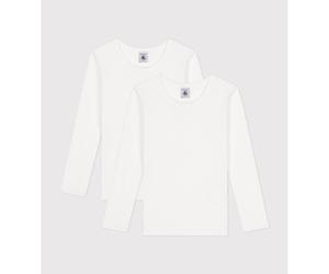 Confezione da 2 T-shirt a maniche lunghe Bianco 6 anni - 114 cm Tinta unita
