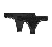 Confezione da 2 tanga in pizzo e microfibra Anthea Nero 44 (IT) - 40 (FR) Floreale