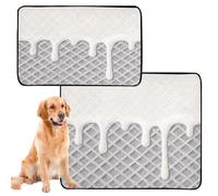 Confezione da 2 tappetini assorbenti per cani, lavabili, antiscivolo, per divano, 61 x 91,4 cm + 91,4 x 106,7 cm, griglia a nido d'ape grigio gelato