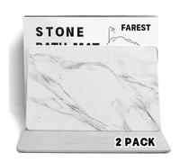 Confezione da 2 tappetini da bagno in pietra da doccia da 60 x 38,7 cm, super assorbenti, in diatomite, antiscivolo, ad asciugatura rapida, per bagno, bancone della cucina, asciugatura dei piatti