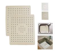 Confezione da 2 tappetini protettivi per lavello da cucina, 25,4 x 30,5 cm, in gomma antiscivolo durevole