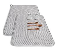 Confezione da 2 tappetini scolapiatti in microfibra, assorbenti, 58,4 x 43,2 cm, scolapiatti da cucina, grandi dimensioni, per controsoffitti, lavandini, scolapiatti (grigio)