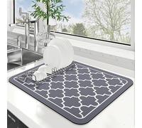 Confezione da 2 tappetini scolapiatti super assorbenti, grandi 30 x 50 cm, speciale per piano di lavoro della cucina, tappetino per piatti facile da pulire, tappetino scolapiatti da cucina