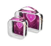 Confezione da 2 Tarocchi Bohemian Astrologia Rosa San Valentino Amore Borsa da toilette decorativa trasparente da viaggio TSA approvata da TSA Borse da viaggio cosmetiche trasparenti per donne da