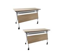 Confezione da 2 tavoli da conferenza pieghevoli, scrivanie mobili da ufficio per casa e sale di formazione, scrivanie compatte per aule, 120 x 50 x 75 cm, design portatile e salvaspazio