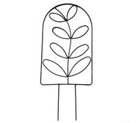 Confezione da 2 telai di supporto per piante in ferro battuto, resistenti alla ruggine, per viti, fiori e verdure, asta robusta da giardino nero (nero)