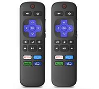 Confezione da 2 telecomandi di ricambio per TV Roku, telecomando di ricambio per TV TCL/Hisense/Sharp/Philips/JVC/RCA/Magnavox/Sanyo/LG/Haier Roku con pulsanti video Netflix Disney+/Hulu/Prime