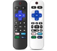 Confezione da 2 telecomandi di ricambio solo per Roku TV, compatibile con tutti i TCL/Hisense/Onn/Sharp/Philips/(non per Roku Stick, Box o Speaker) (ossidiana nera e bianco ghiaccio)