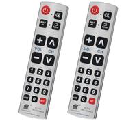 Confezione da 2 telecomandi universali per anziani e anziani, per telecomando gigante extra large, controllo semplice e facile di base e TV LG Samsung Sony JVC Toshiba Sharp Panasonic Technika Hitachi