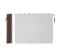 Confezione da 2 tende a rete per camino, catene parascintille per focolare, tende in metallo da appendere per camini a legna domestici (61 x 45,7 cm)