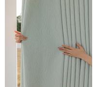 Confezione da 2 tende oscuranti blu con occhielli per la camera dei bambini, in ciniglia, motivo a onde, tende con occhielli, per camera da letto e soggiorno, dimensioni 137 x 183 cm ciascuna