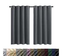 Confezione da 2 tende oscuranti isolanti termiche, 250 x 220 cm, resistenti al calore e al freddo, grigio scuro con fodera nera, perfette per la privacy di casa e camera da letto