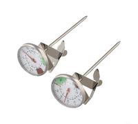 Confezione da 2 termometri per lattiera in acciaio inox, con clip, per brocca per cappuccino, da -1,1 a 98,9 °C