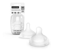 Suavinex, Confezione da 2 Tettarelle Simmetriche Sx Pro in Silicone, per Biberon Suavinex, Tettarella a Flusso Molto Denso (XL), per Alimenti e Cereali densi, +6 Mesi, con Valvola Anti-Colica, 2 Unità