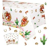 Confezione da 2 tovaglie a tema cavallo, Wild Racing Horse Western Cowgirl, tovaglia rosa, decorazione per feste di compleanno per ragazze