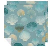 Confezione da 2 tovaglioli di stoffa con conchiglie e galassie, riutilizzabili, per casa, hotel, ristorante, feste di nozze