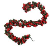 Confezione Da 2 Tralci Di Rose Artificiali Da 240 Cm/7,87 Piedi, Ghirlande Di Rose Artificiali, Rose Artificiali Appese A Fiori, Decorazioni Per Il Giardino Di Feste Di Matrimonio Per Hotel, (Color:A)