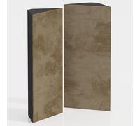 Confezione da 2 - Trappola per basso acustico ad angolo stretto in velluto "mini-CINEMATIC-bt" | Arte decorativa insonorizzante | Colore: (beige, N-TRAP 23 x 50 x 10 cm)