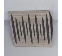 Confezione da 2 trappole acustiche "PULSE- Horizont" per angolo del soffitto, assorbimento del suono a bassa frequenza | Blocco angolare per studio domestico e teatro | [x2 Pulse-H-100mm, Sonoma]